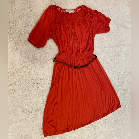 LOFT knit dress with belt - Picture 1 of 4